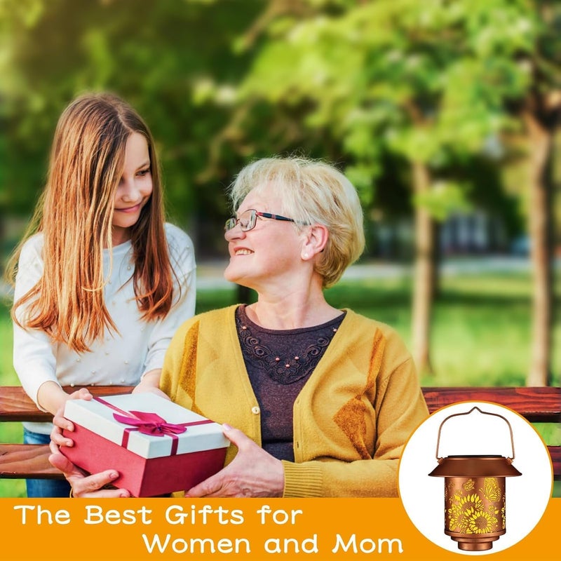 Doogarden Solar Lantern Outdoor Hanging Lights Gifts for Women Mom Metal Garden Decor Outside Waterproof LED Lanterns for Patio(Butterfly-2pack) - Image 5